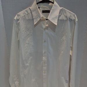 7 Diamonds Cream Dress Shirt with Embroidered Details